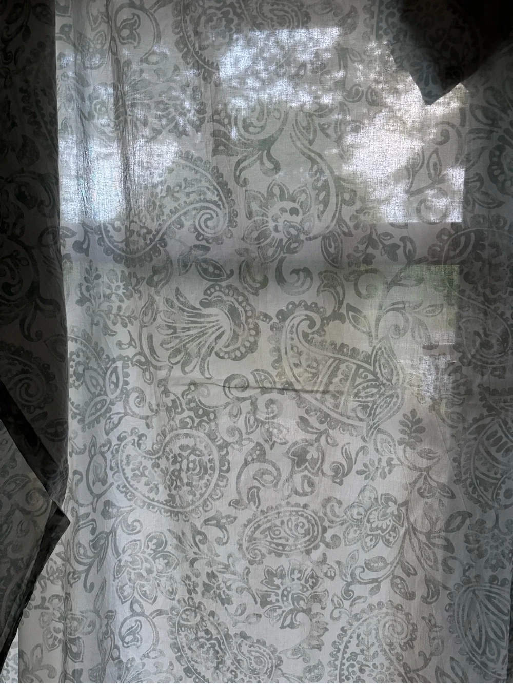 Nicole Miller Light Blue Green White Paisley Sheer Panels 4